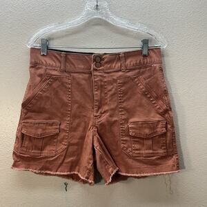 Democracy Ab-Solution Stretch Comfort Waist Red Cargo High Rise Shorts Size 10